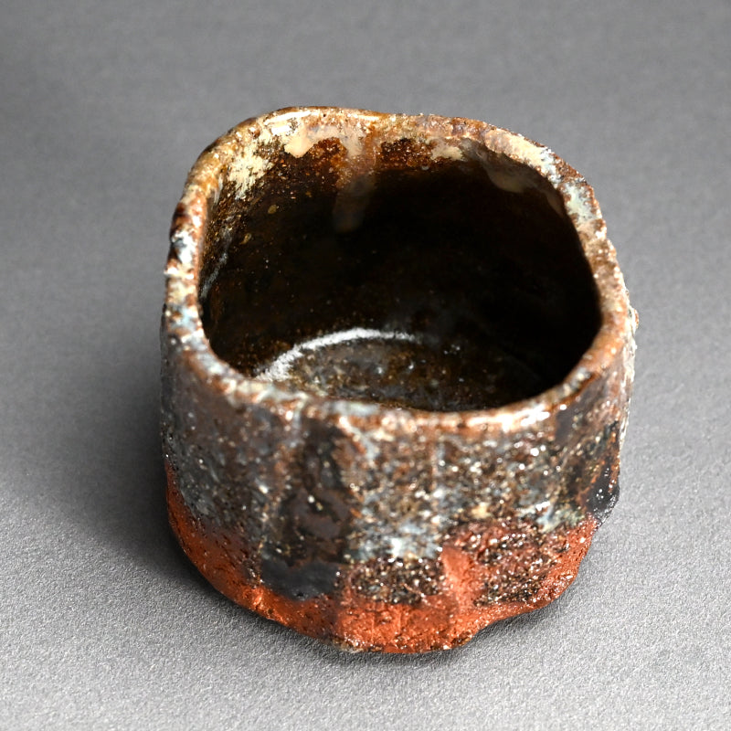 Dramatic Ash Glazed Chawn Tea Bowl ー加古 勝己 “灰釉縞茶碗”