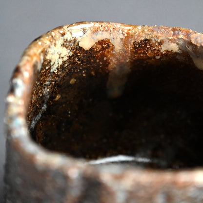 Dramatic Ash Glazed Chawn Tea Bowl ー加古 勝己 “灰釉縞茶碗”