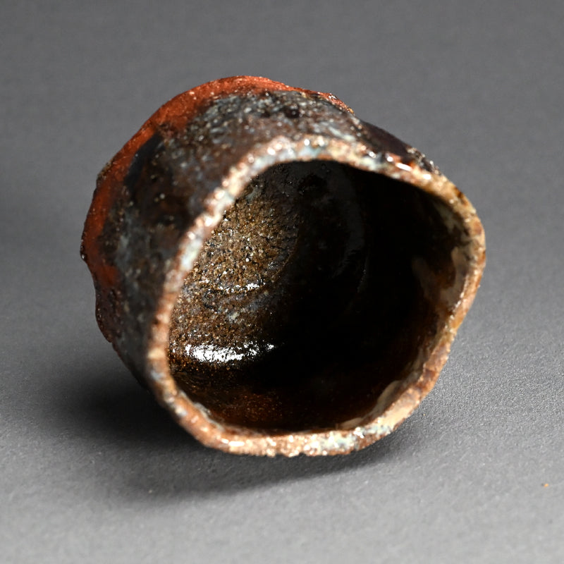 Dramatic Ash Glazed Chawn Tea Bowl ー加古 勝己 “灰釉縞茶碗”