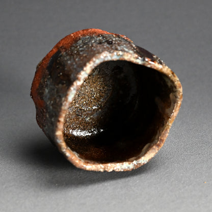 Dramatic Ash Glazed Chawn Tea Bowl ー加古 勝己 “灰釉縞茶碗”