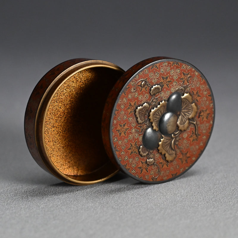 Antique Japanese Lacquer Kogo Incense Case