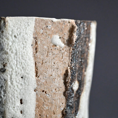 Striking Early Chawan Tea Bowl ー加古 勝己 “灰釉掛分け茶碗”