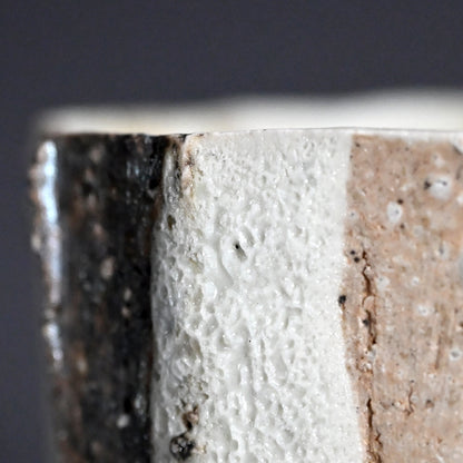 Striking Early Chawan Tea Bowl ー加古 勝己 “灰釉掛分け茶碗”
