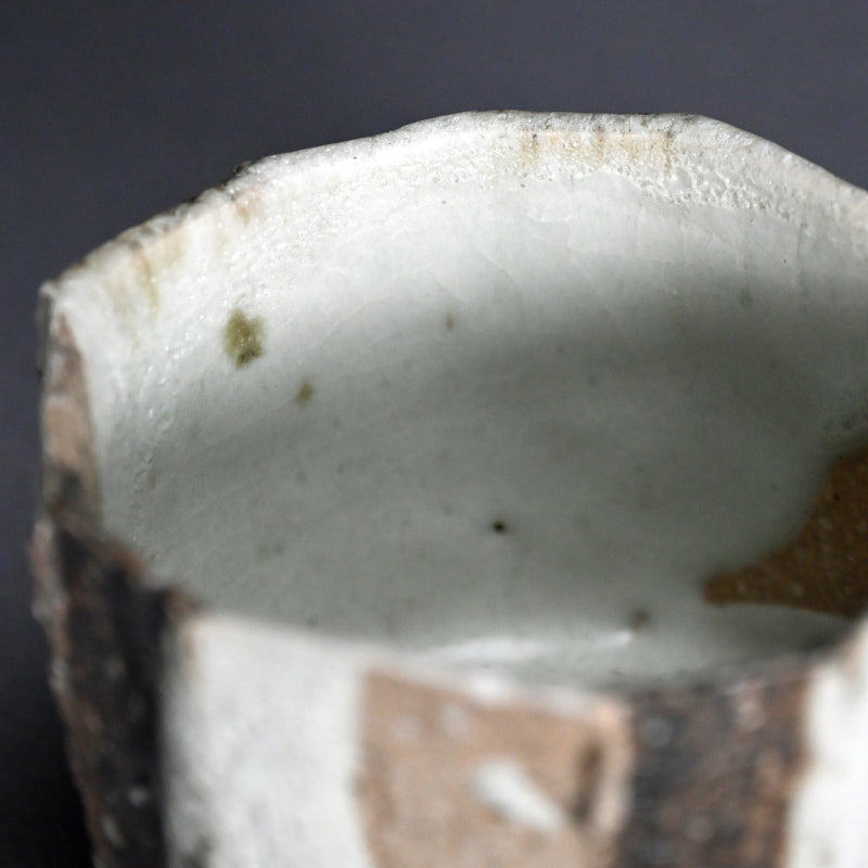 Striking Early Chawan Tea Bowl ー加古 勝己 “灰釉掛分け茶碗”