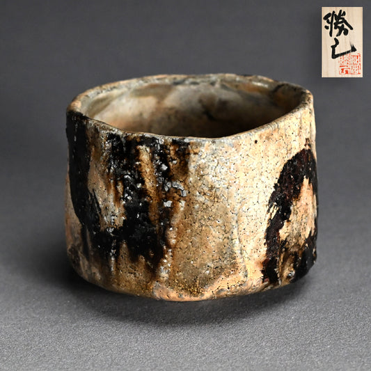 Fabulous Rugged Chawan Tea Bowl ー加古 勝己 “灰粉引丸紋茶碗”
