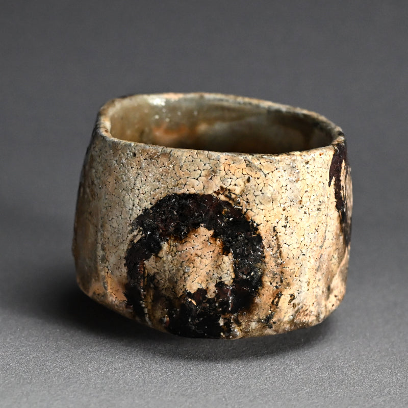 Fabulous Rugged Chawan Tea Bowl ー加古 勝己 “灰粉引丸紋茶碗”