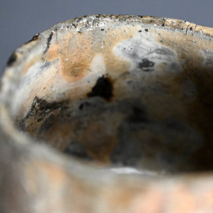 Fabulous Rugged Chawan Tea Bowl ー加古 勝己 “灰粉引丸紋茶碗”