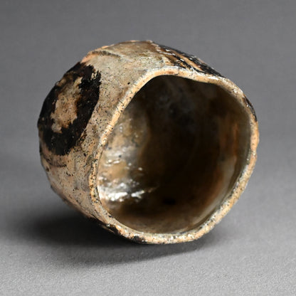 Fabulous Rugged Chawan Tea Bowl ー加古 勝己 “灰粉引丸紋茶碗”