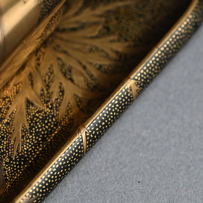 Luscious Antique Japanese Gold Lacquered Box & Tray