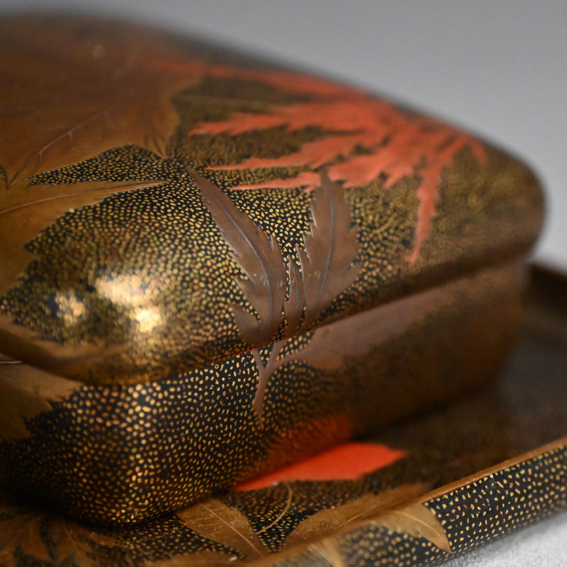 Luscious Antique Japanese Gold Lacquered Box & Tray