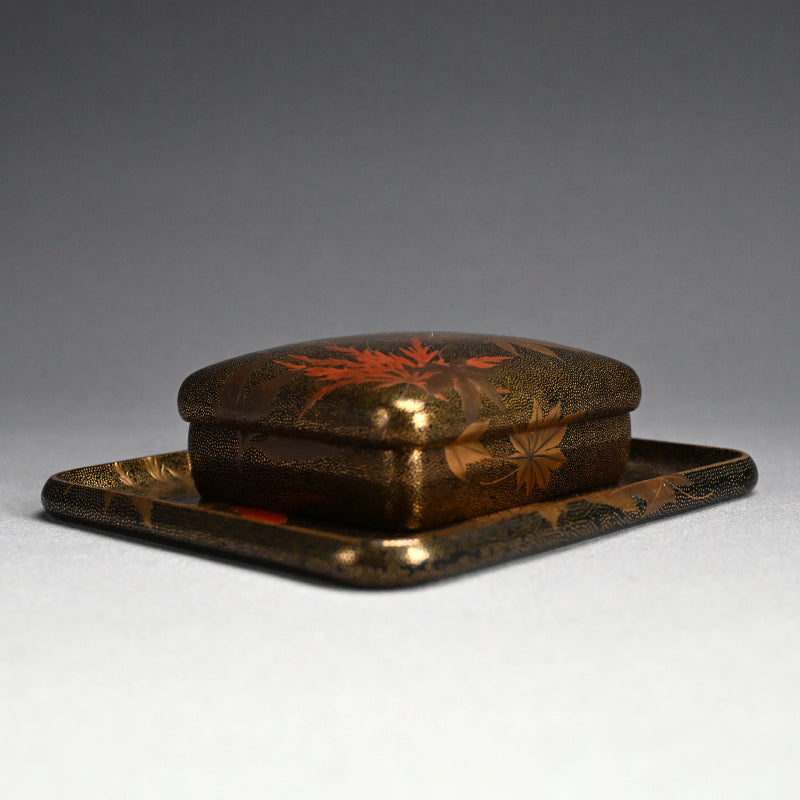 Luscious Antique Japanese Gold Lacquered Box & Tray