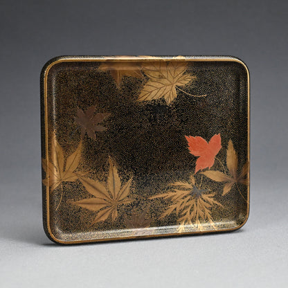 Luscious Antique Japanese Gold Lacquered Box & Tray
