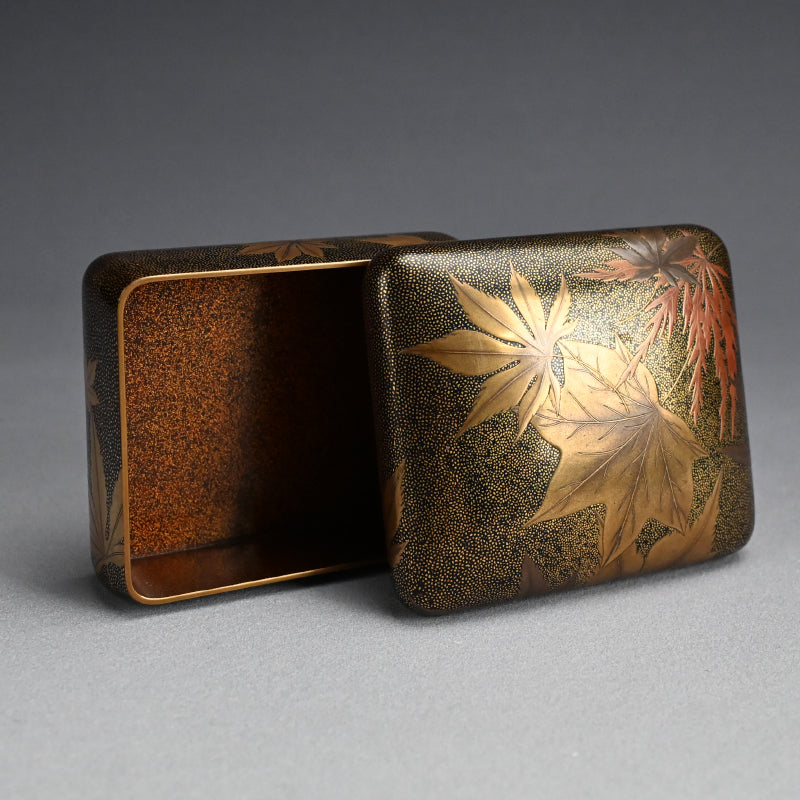 Luscious Antique Japanese Gold Lacquered Box & Tray