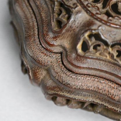 Incredible Kurinuki Carved Bamboo Koro Incense Burner