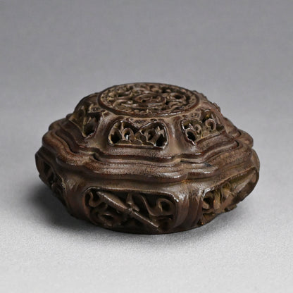 Incredible Kurinuki Carved Bamboo Koro Incense Burner