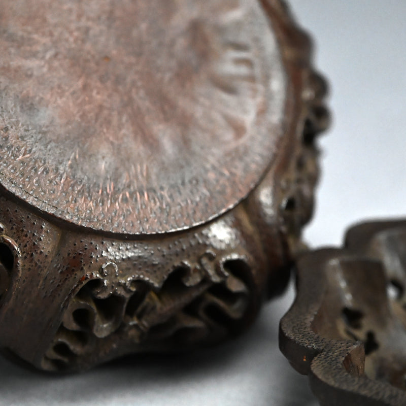 Incredible Kurinuki Carved Bamboo Koro Incense Burner