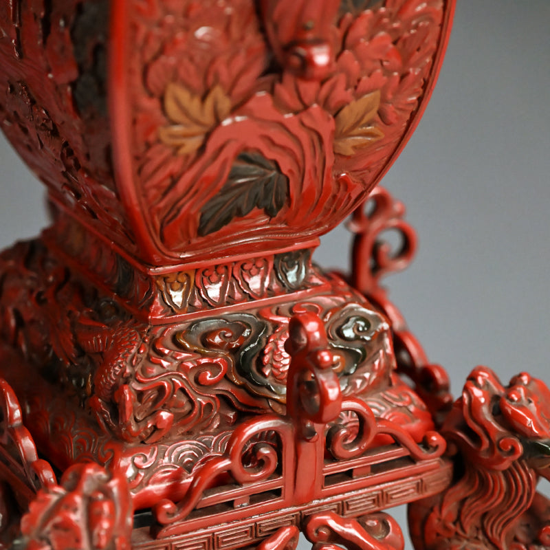 Museum Quality Meiji Carved & Lacquered Koro Incense Burner