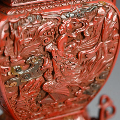 Museum Quality Meiji Carved & Lacquered Koro Incense Burner