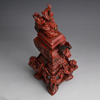 Museum Quality Meiji Carved & Lacquered Koro Incense Burner