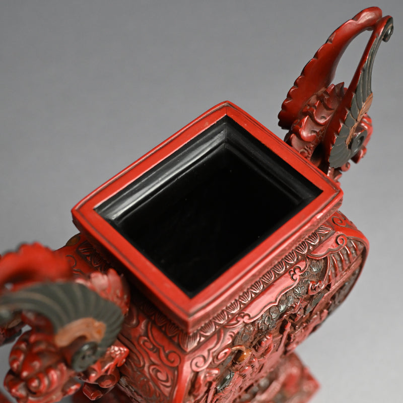 Museum Quality Meiji Carved & Lacquered Koro Incense Burner