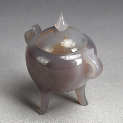 Exquisite Wamono Carved Agate Koro Incense Burner
