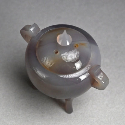 Exquisite Wamono Carved Agate Koro Incense Burner