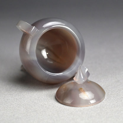 Exquisite Wamono Carved Agate Koro Incense Burner