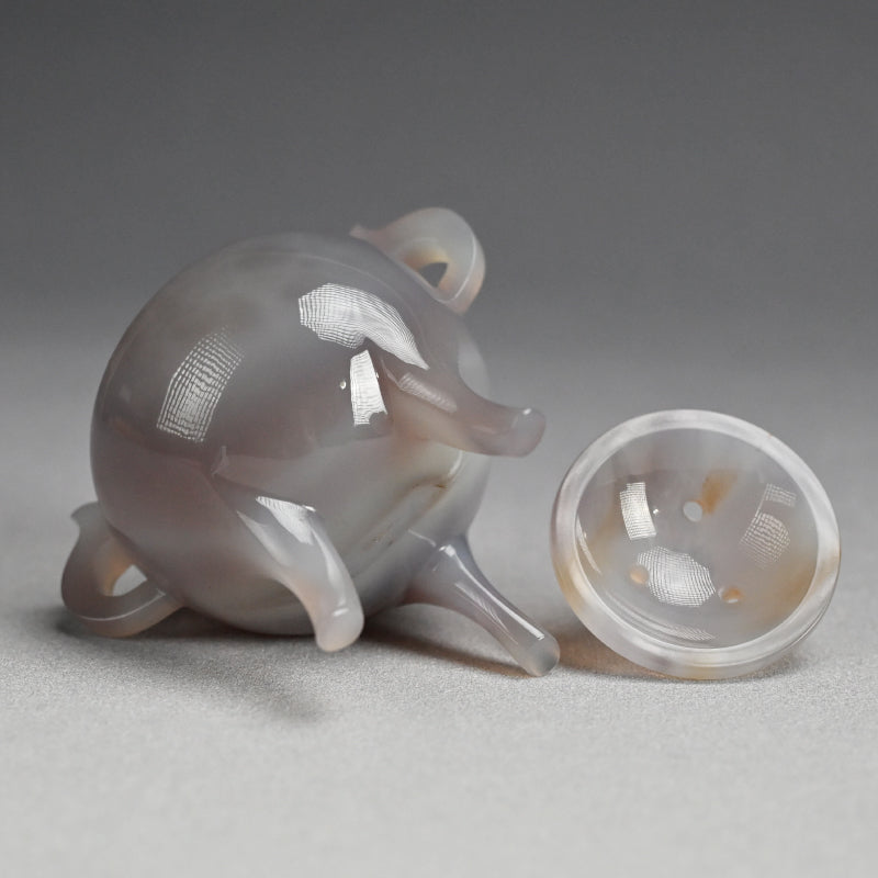 Exquisite Wamono Carved Agate Koro Incense Burner