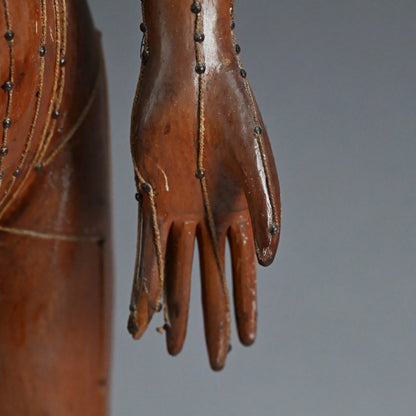 Antique Japanese Carved Wood Acupuncture Body Model