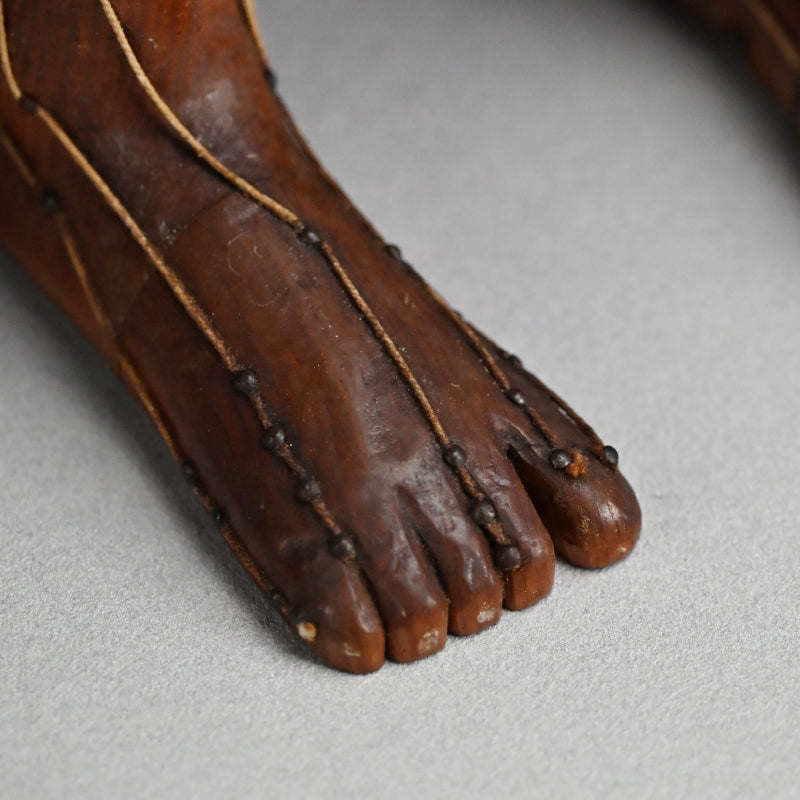 Antique Japanese Carved Wood Acupuncture Body Model