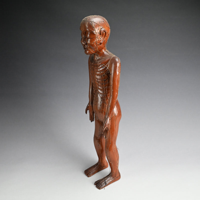 Antique Japanese Carved Wood Acupuncture Body Model
