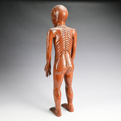 Antique Japanese Carved Wood Acupuncture Body Model