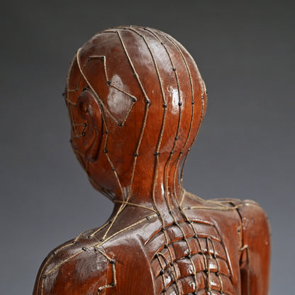 Antique Japanese Carved Wood Acupuncture Body Model