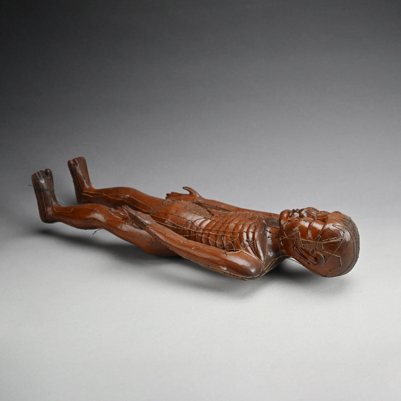 Antique Japanese Carved Wood Acupuncture Body Model