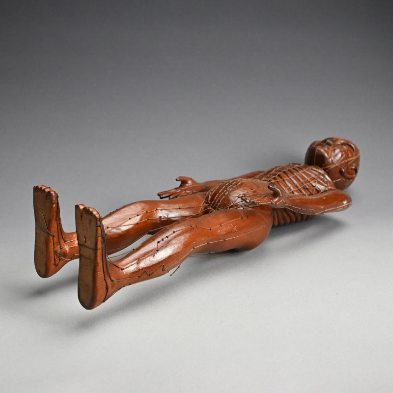 Antique Japanese Carved Wood Acupuncture Body Model