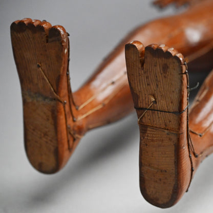 Antique Japanese Carved Wood Acupuncture Body Model