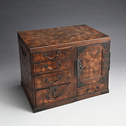 Intricate Meiji/Taisho Yosegi Zaiku Parquetry Tansu