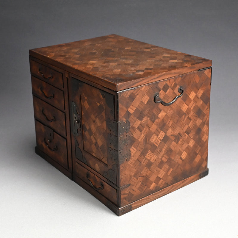 Intricate Meiji/Taisho Yosegi Zaiku Parquetry Tansu