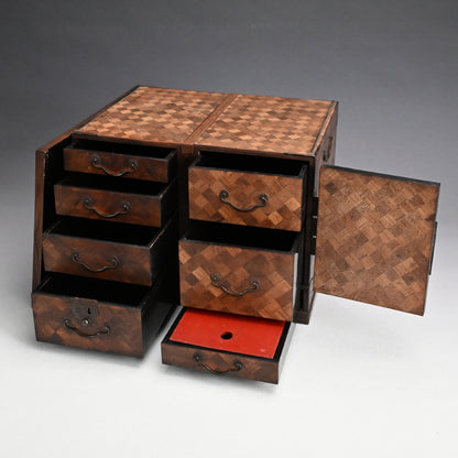 Intricate Meiji/Taisho Yosegi Zaiku Parquetry Tansu