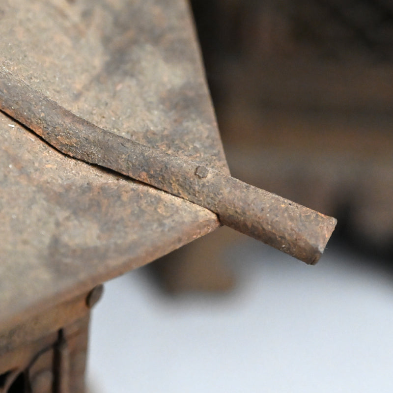 Unusual Pair of Iron Semi Toro Japanese Iron Lanterns