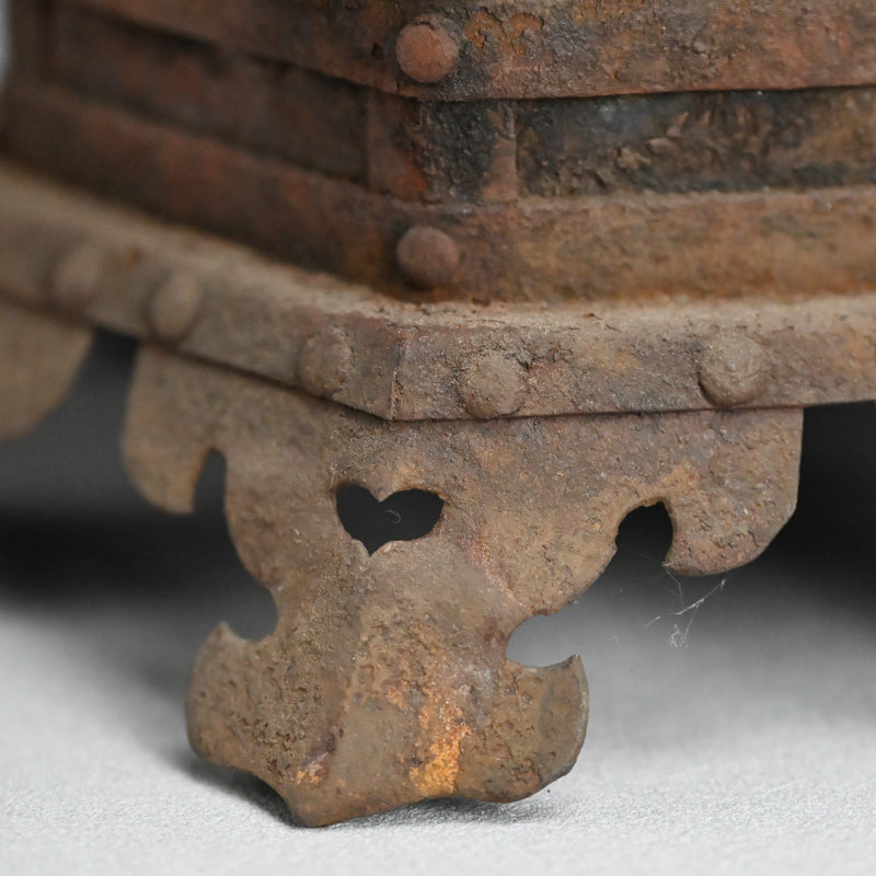 Unusual Pair of Iron Semi Toro Japanese Iron Lanterns