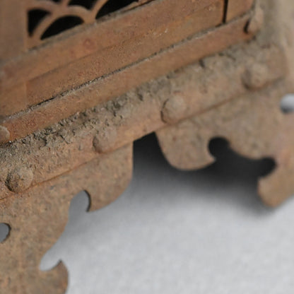 Unusual Pair of Iron Semi Toro Japanese Iron Lanterns