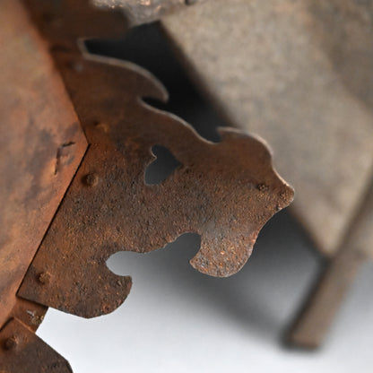 Unusual Pair of Iron Semi Toro Japanese Iron Lanterns