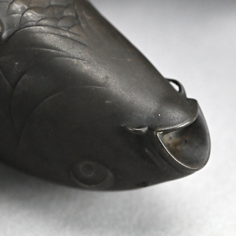 Antique Japanese Bronze Leaping Koi by Tsuda Joyo