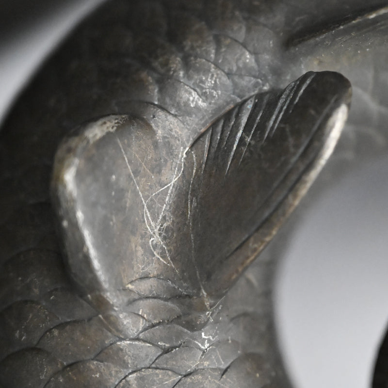 Antique Japanese Bronze Leaping Koi by Tsuda Joyo