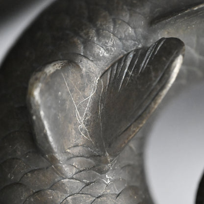 Antique Japanese Bronze Leaping Koi by Tsuda Joyo