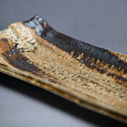 Ash Glazed Serving Plate ー加古 勝己 “灰被雫紋大皿”
