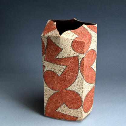 Contemporary Japanese Ceramic Vase ー加古 勝己 “灰赫陶”