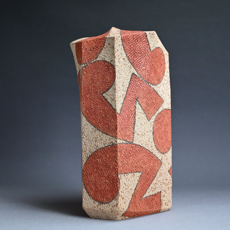Contemporary Japanese Ceramic Vase ー加古 勝己 “灰赫陶”