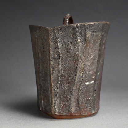 Silver Glazed Mizusashi Covered Jar ー加古 勝己 “銀彩水指”